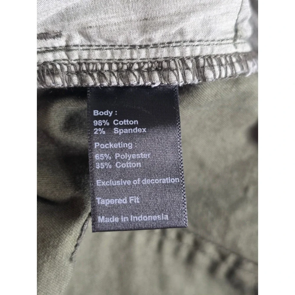 Flint and Tinder 365 Pants Mens 33x32 Olive Green Tapered Fit Chino Trouser